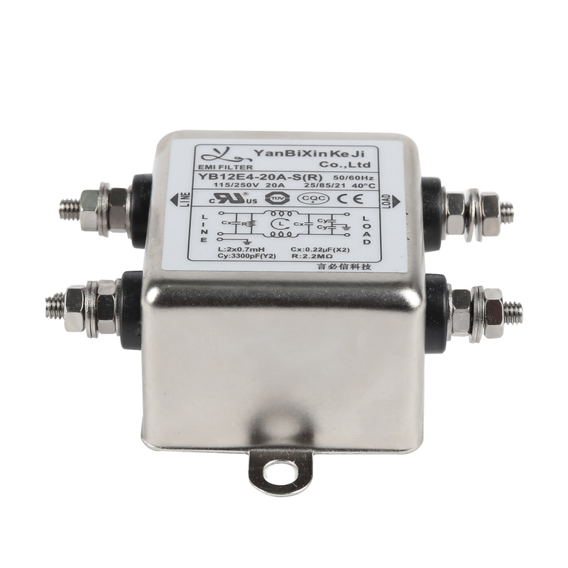 فیلتر تک فاز ترمینال M4 اسکرو فیلتر 150KHz-30MHz یک مرحله ای EMI