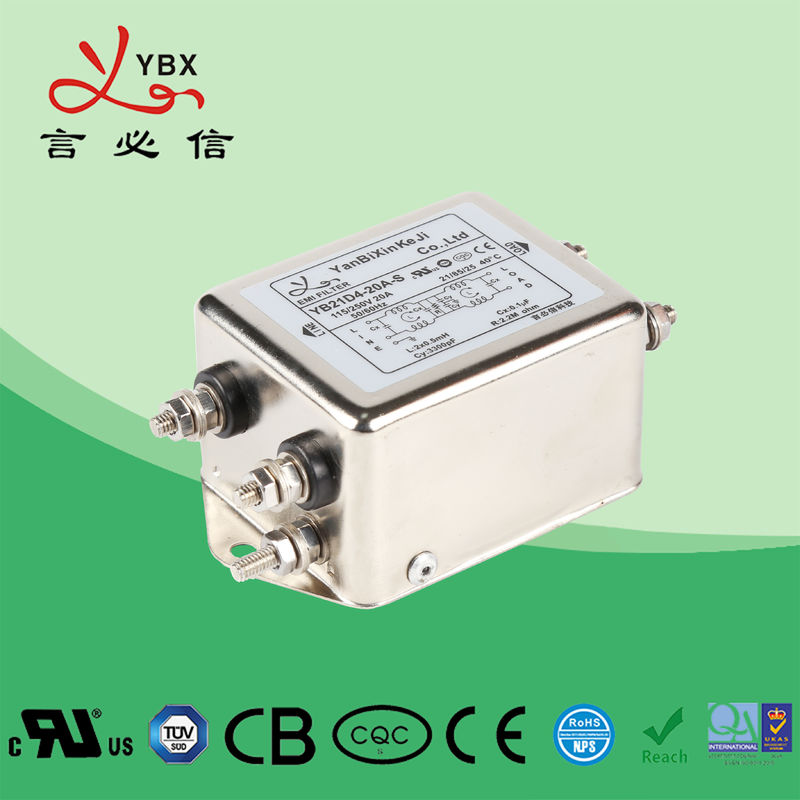 صنعتی EMI EMC قدرت خط فیلتر عملکرد بالا YB22D4 20A 250VAC