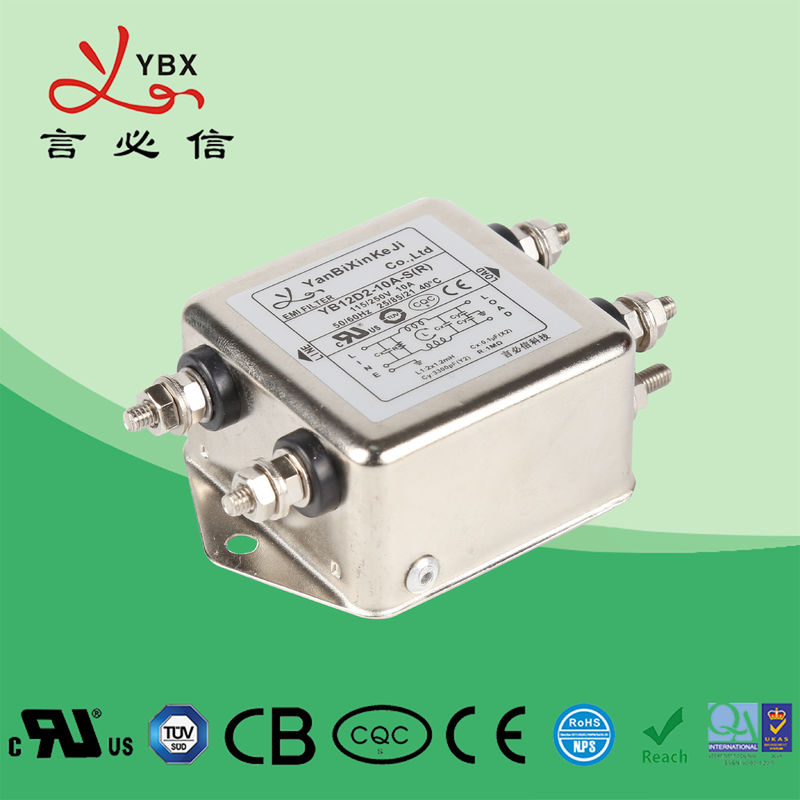 فیلتر نویز برق متناوب 10A 2.5KW فیلتر تک فاز EMI برای لوازم خانگی YB12D2