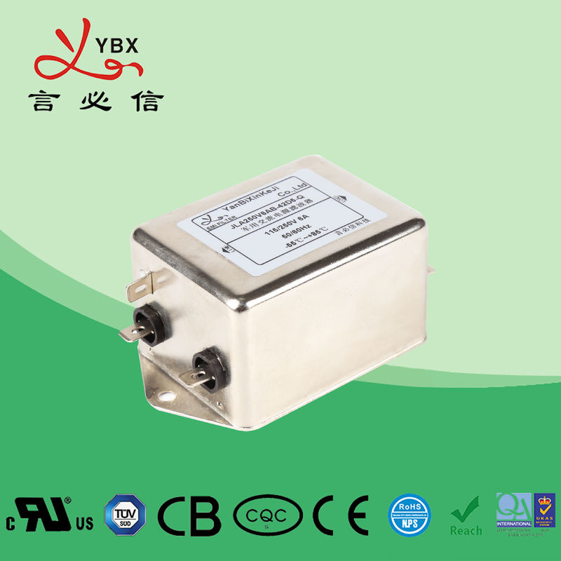 فیلتر فاز RFI تک فاز با عملکرد بالا Yanbixin / فیلتر سر و صدا RFI 110V 250VAC 6A