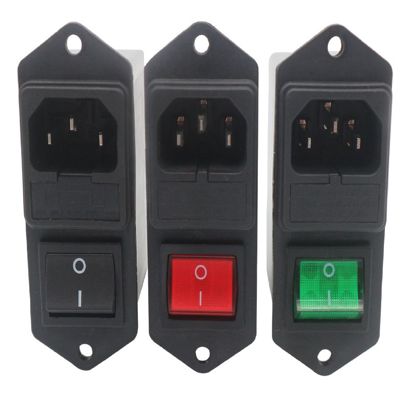 کم عبور فیلتر EMI ورودی IEC با فرکانس پایین همراه با نگهدارنده فیوز و سوئیچ با نور